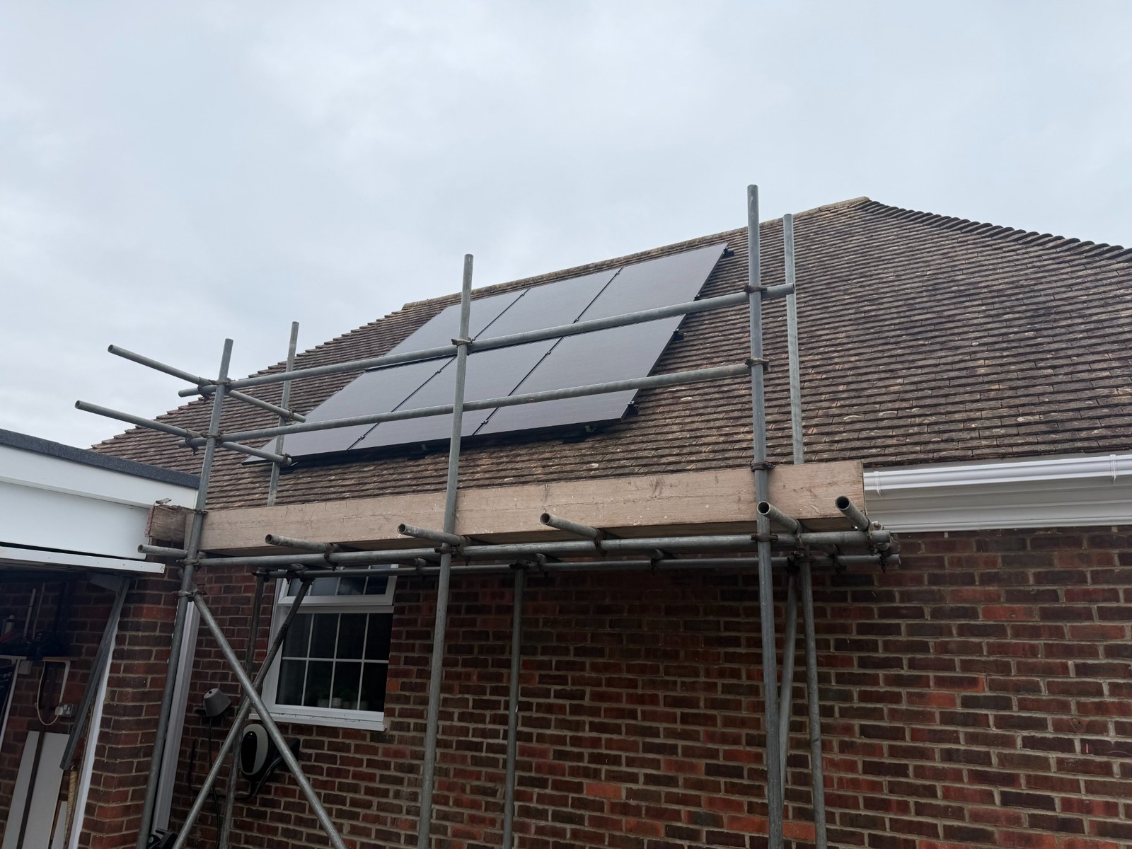 Domestic solar PV installation in progress